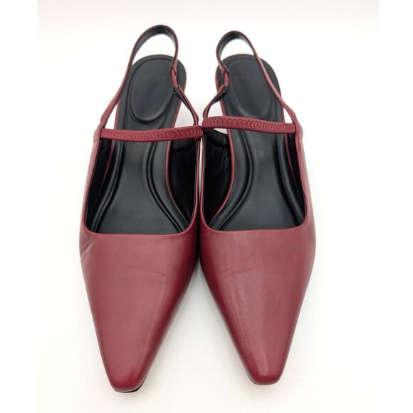 Vince Venice Slingback Kitten Heel Pumps Pointed Toe Women's Crimson US10M EU41 - Picture 9 of 12